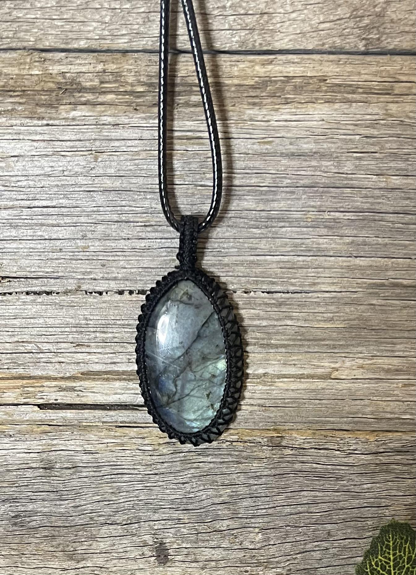 Macrame Labradorite Necklace