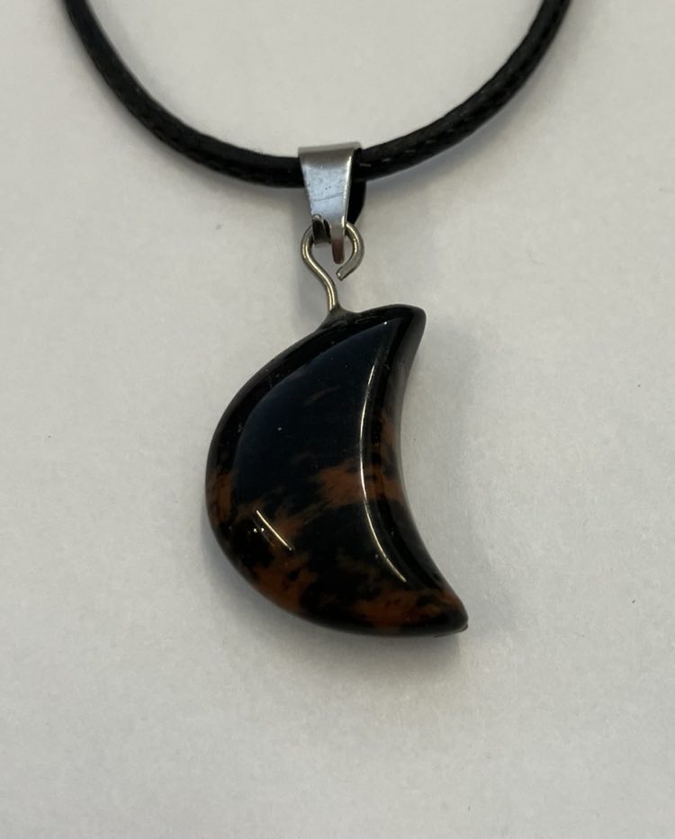 Mahogany Obsidian - Moon Pendant