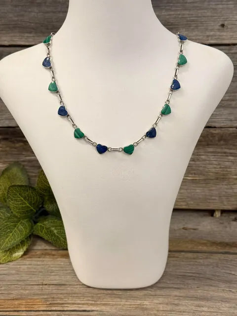 Vintage Necklace - Lapis Lazuli & Malachite