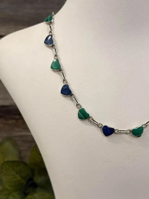 Vintage Necklace - Lapis Lazuli & Malachite