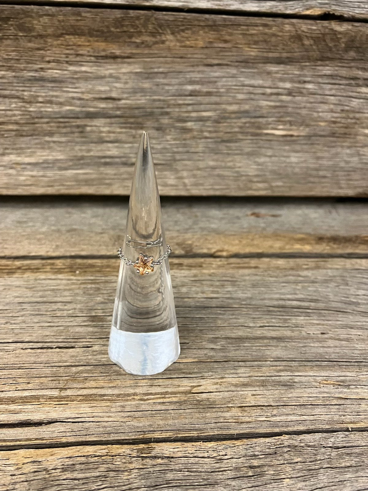 Silver star adjustable ring