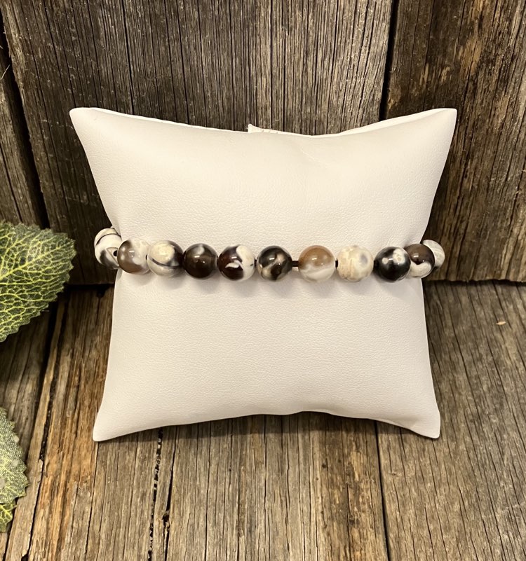 Orca Agate Bead Bracelet