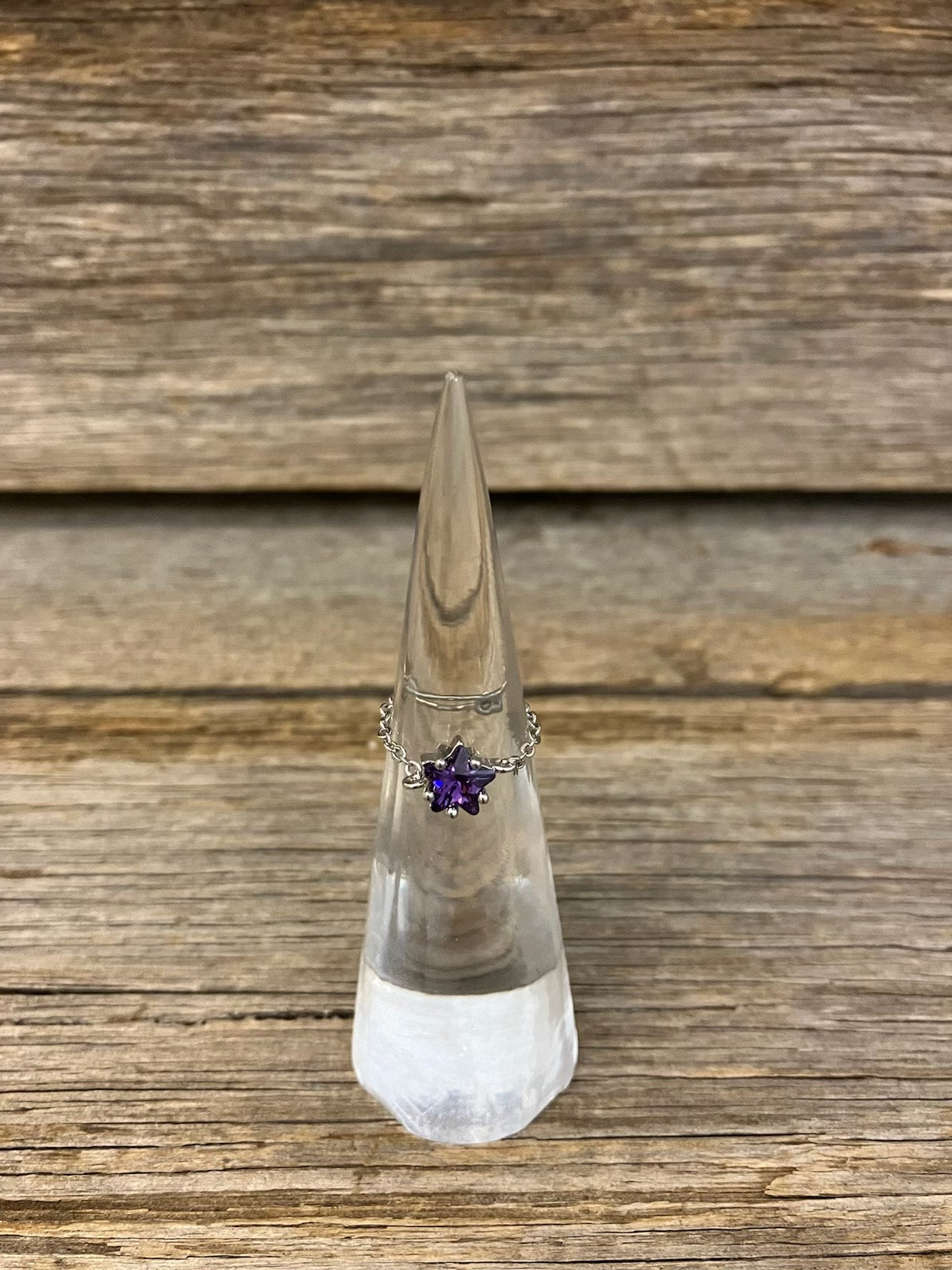 Silver star adjustable ring