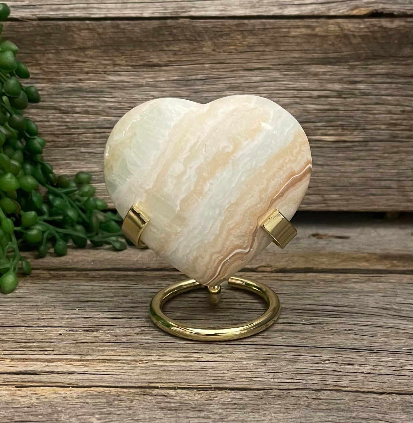 Pistachio Calcite Heart