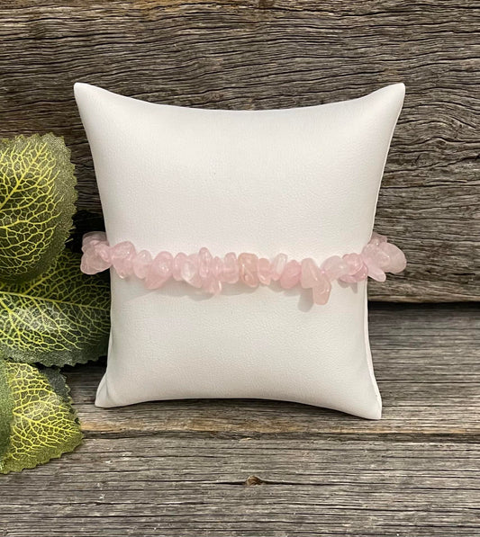 Rose Quartz Chip Bracelet