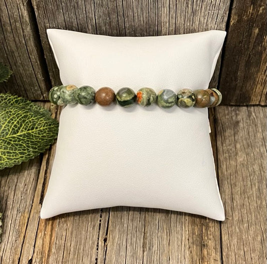 Rain Forest Jasper Bead Bracelet