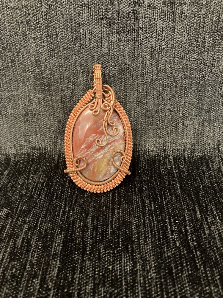 Copper Wire Wrapped Pendant