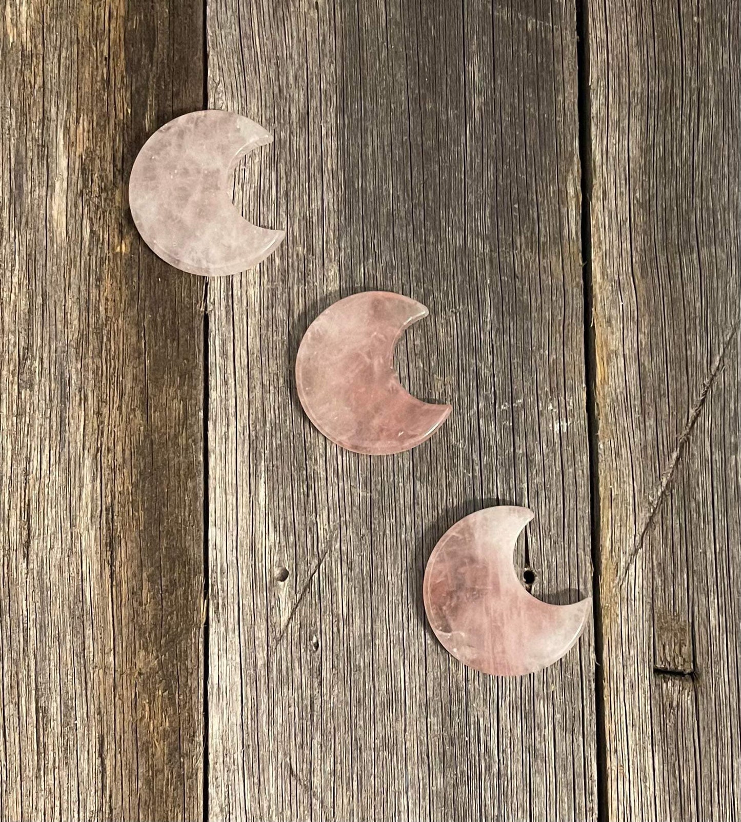 Rose quartz moon crystal