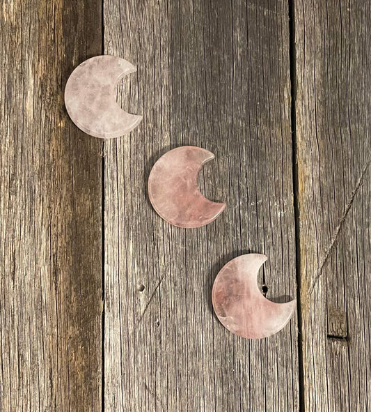 Rose quartz moon crystal