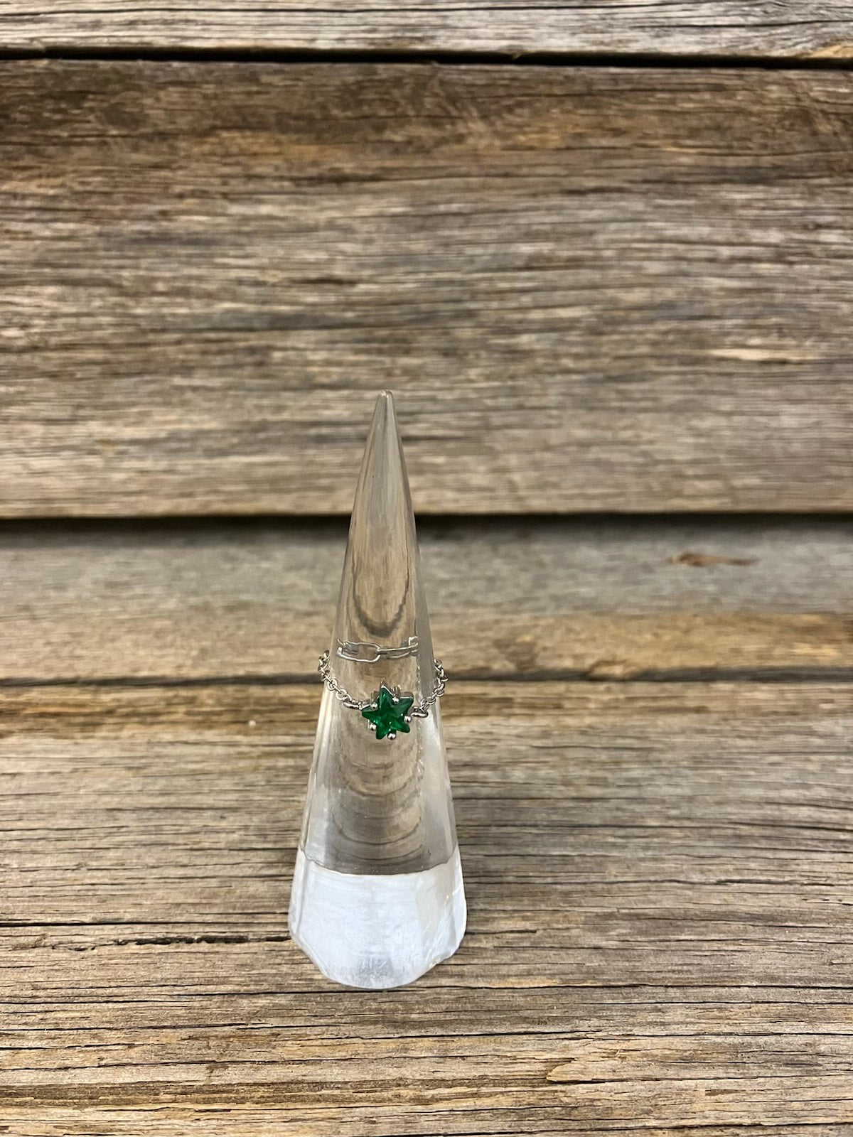 Silver star adjustable ring