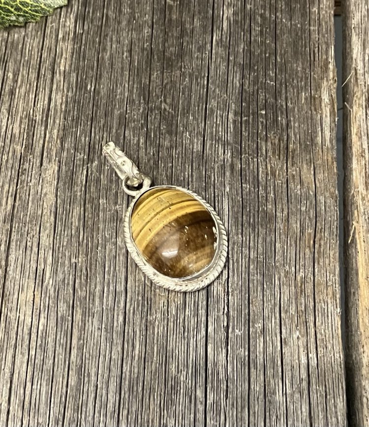 Tigers Eye Stainless steel pendant