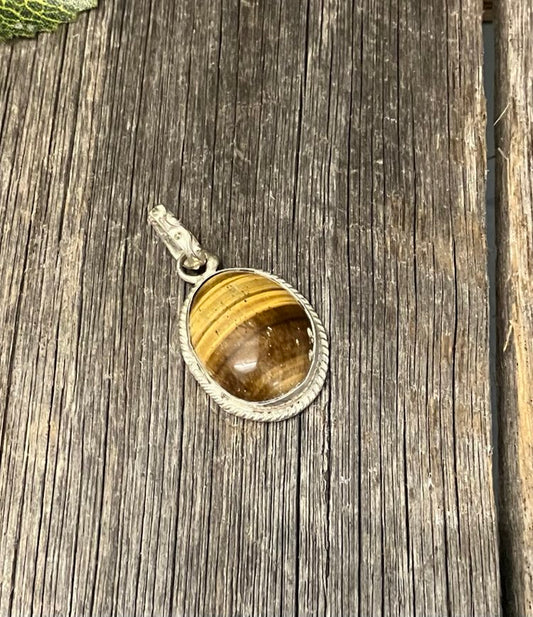 Tigers Eye Stainless steel pendant