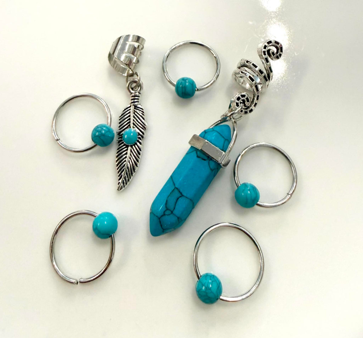 Turquoise Hair Charm Set