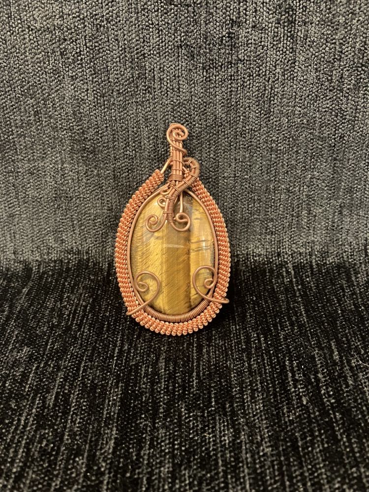 Copper Wire Wrapped Pendant