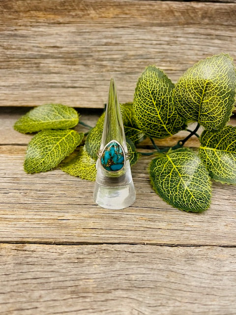 Turquoise teardrop ring