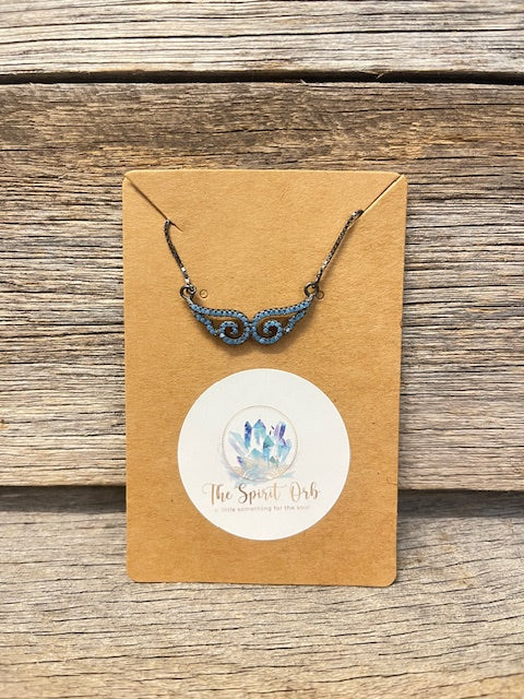 Turquoise - black rhodium plated necklace
