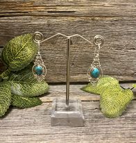 Turquoise drop earrings sterling silver