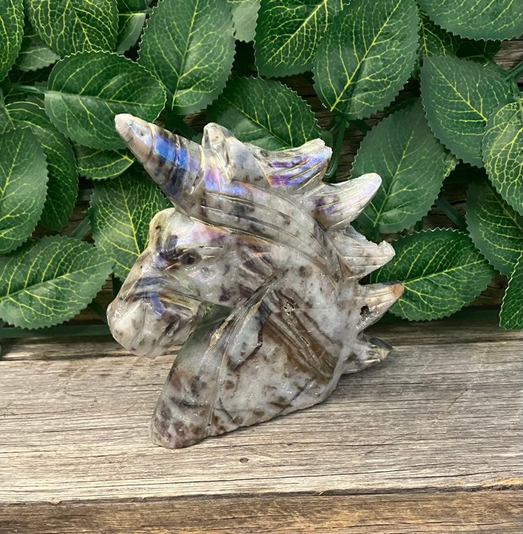 Aura Sphalerite Unicorn Carving