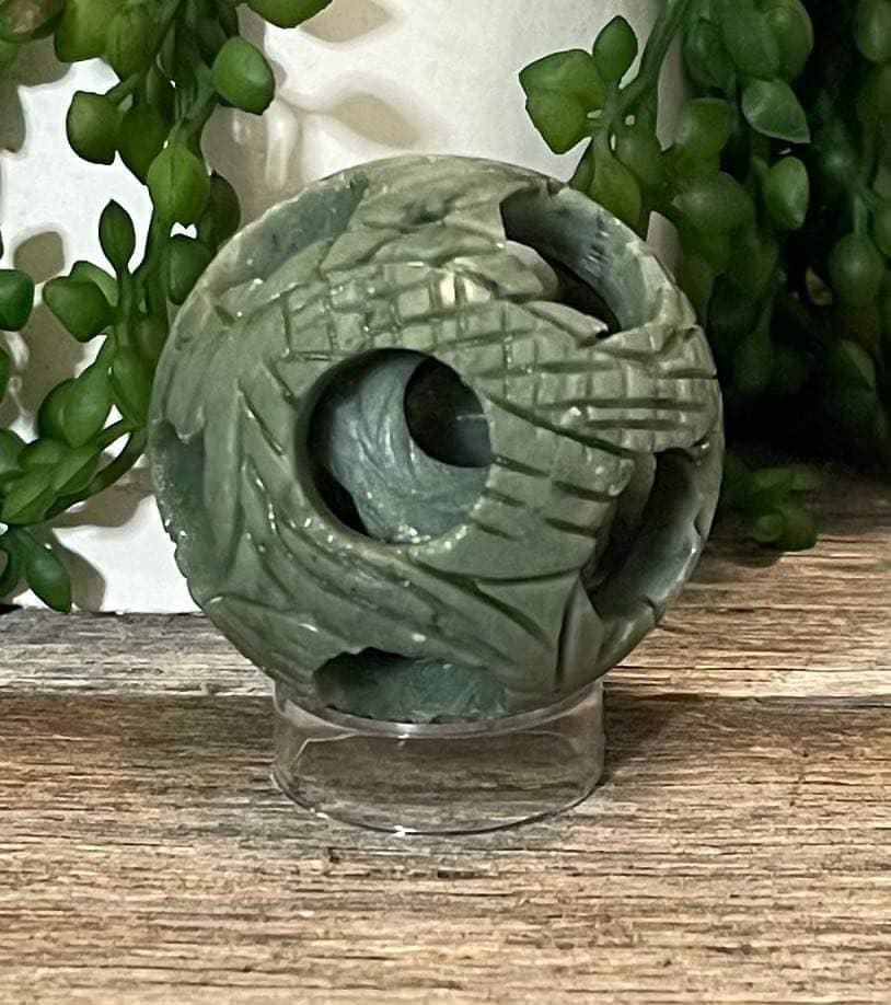 Carved Jade Sphere