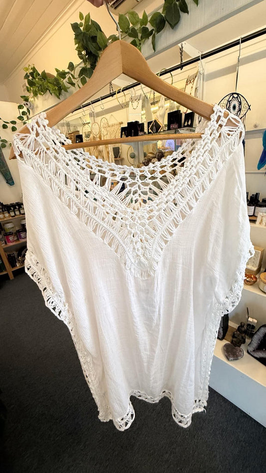 White Boho Top