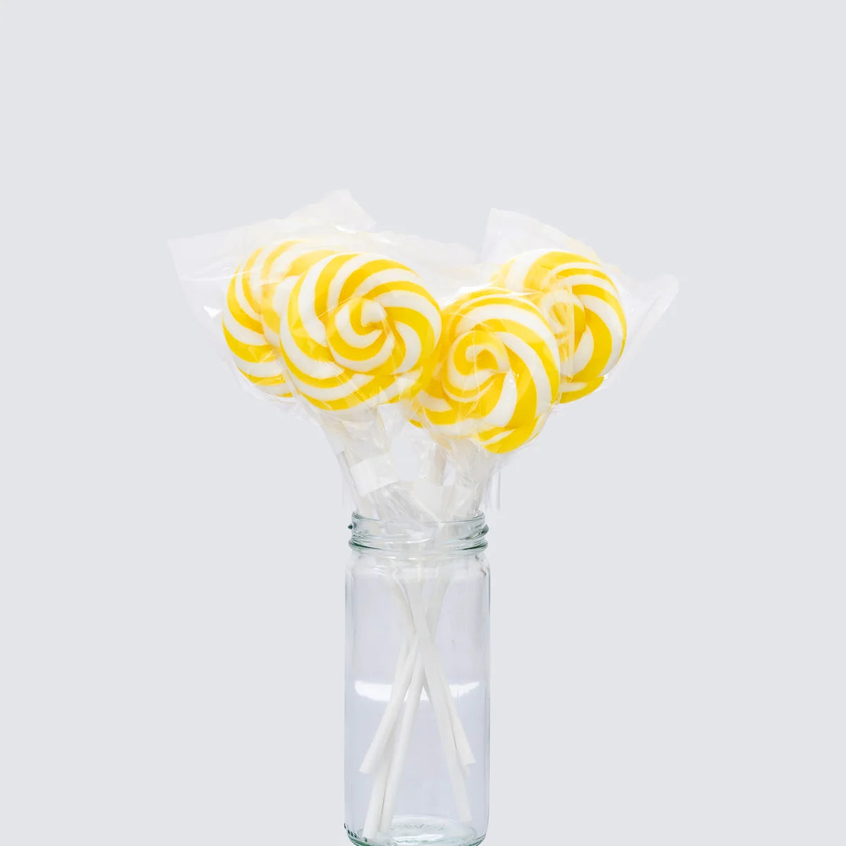 Yellow Swirl Lollipops