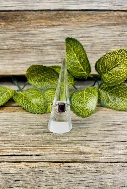 Amethyst adjustable ring