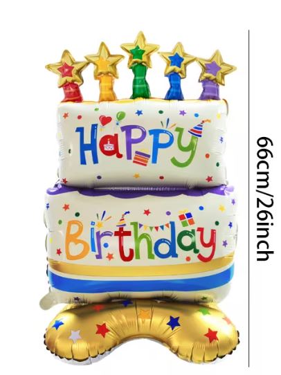 Standing Birthday Cake Balloon - 66cm