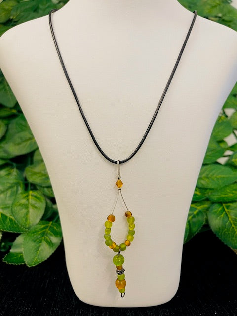 Citrine & Sea Glass pendant necklace