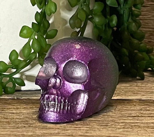 White Jade Electroplated Skull