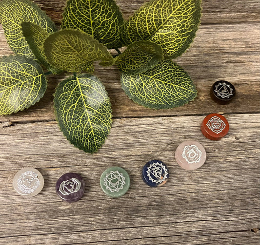7 Engraved Stone Chakra Set | Alignment & Balancing