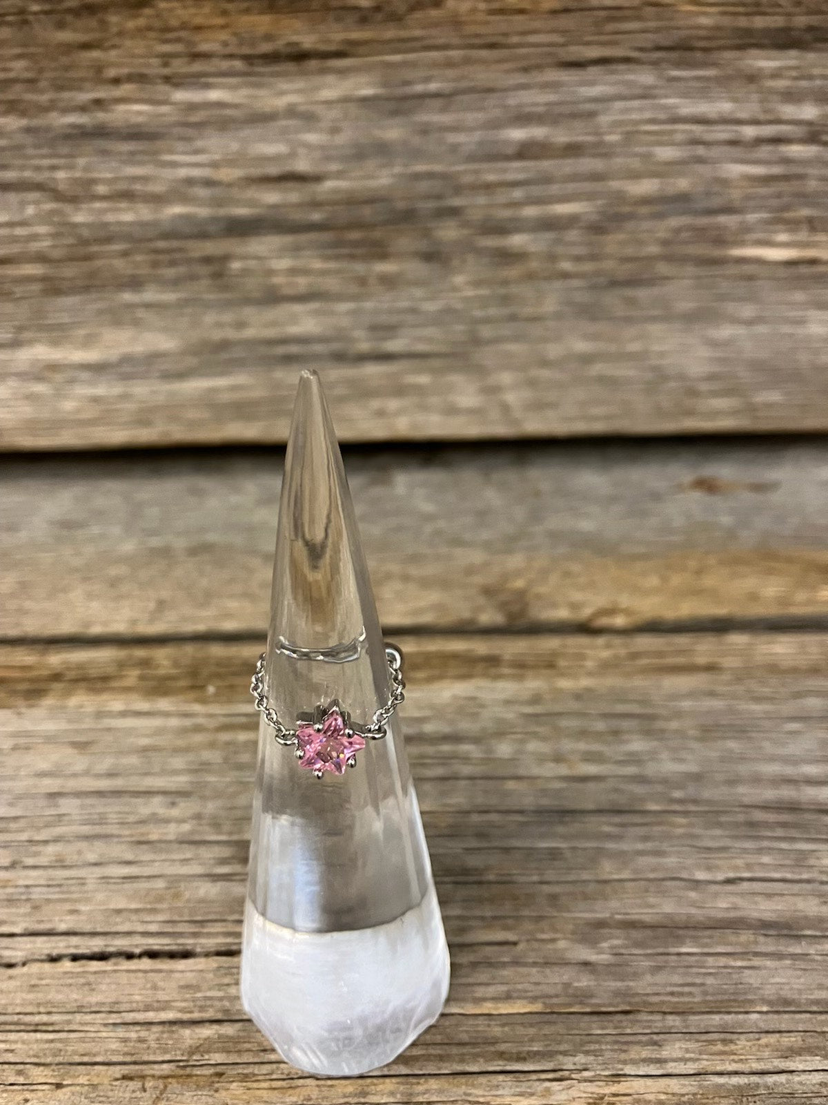 Silver star adjustable ring