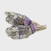 White sage Torch with Amethyst and Lavender
