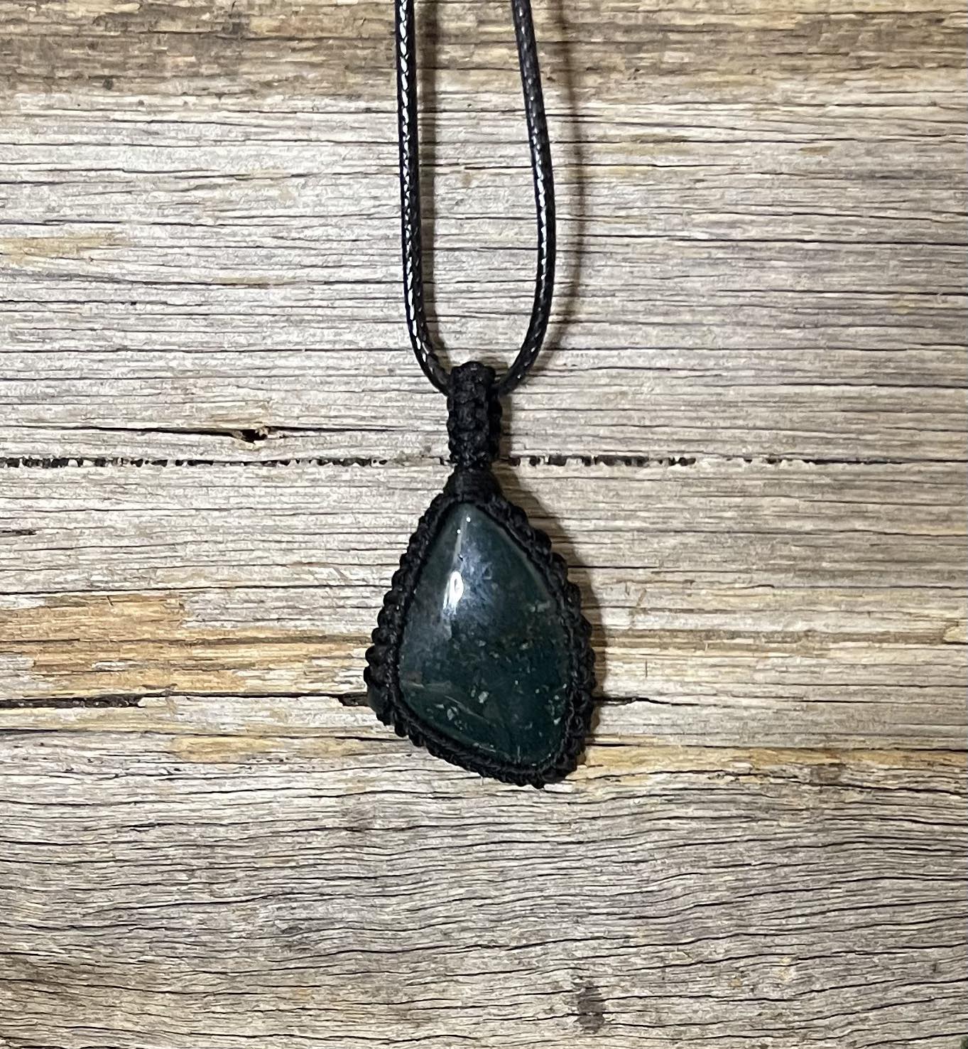 Macrame Bloodstone Necklace