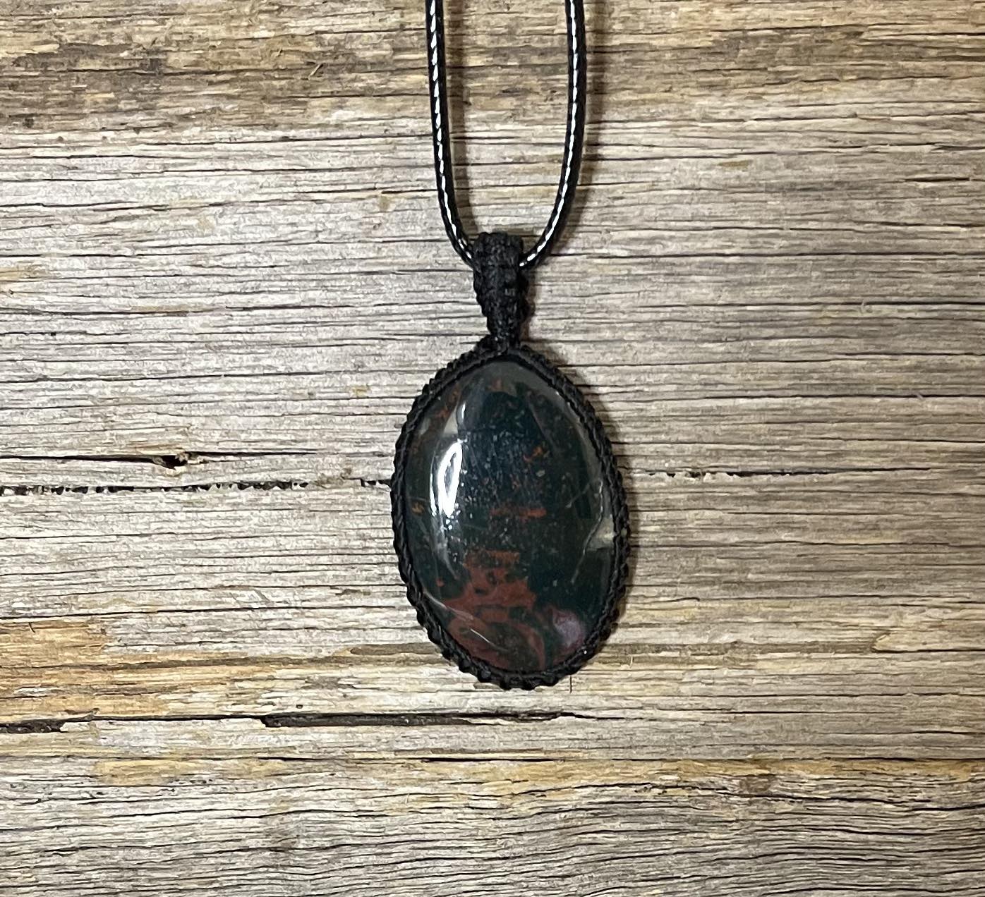 Macrame Bloodstone Necklace