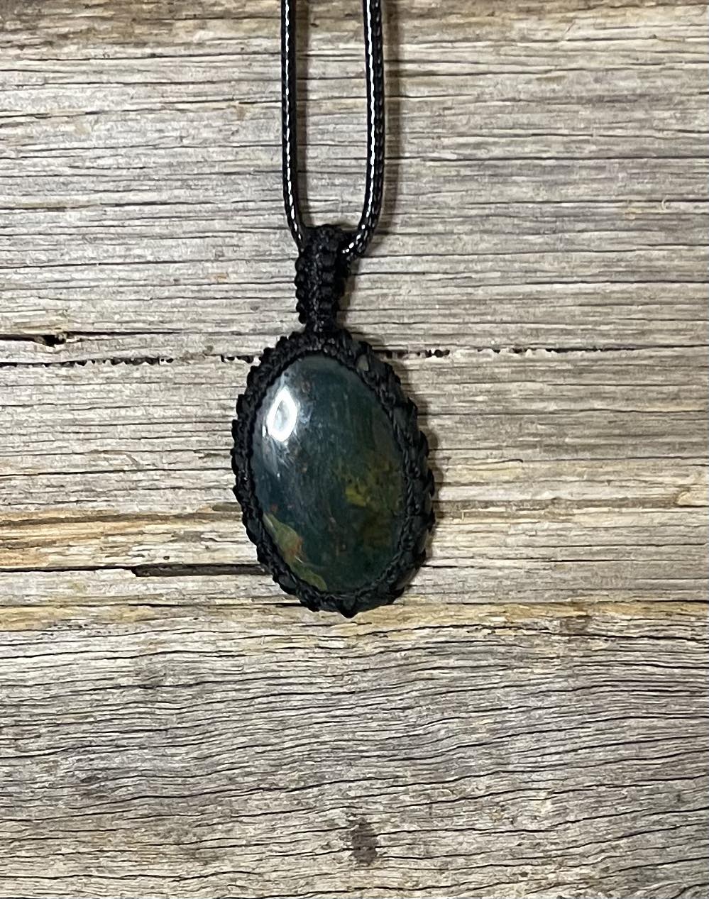 Macrame Bloodstone Necklace