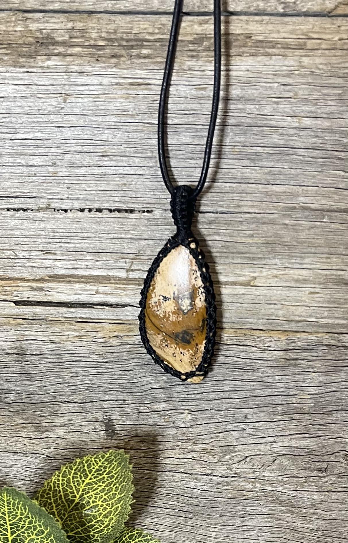 Macrame Picture Jasper Necklace