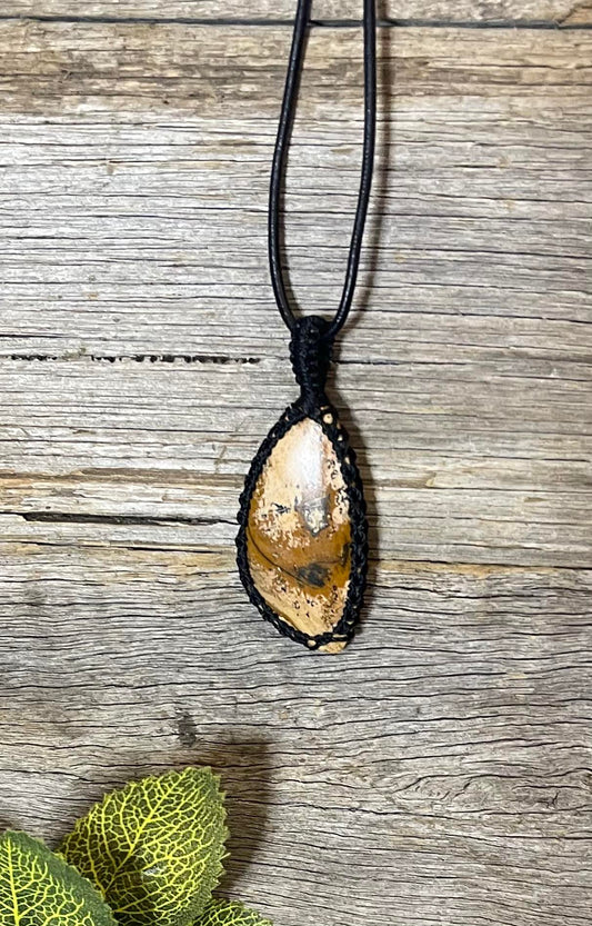 Macrame Picture Jasper Necklace