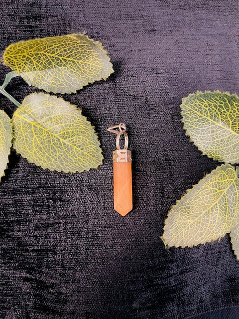 Orange onyx point pendant