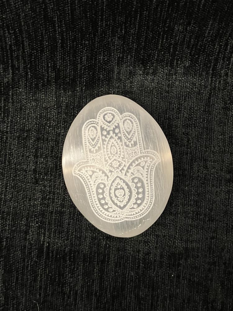 Selenite Palm Stone