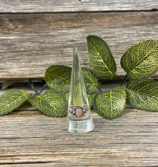 Pink moonstone ring