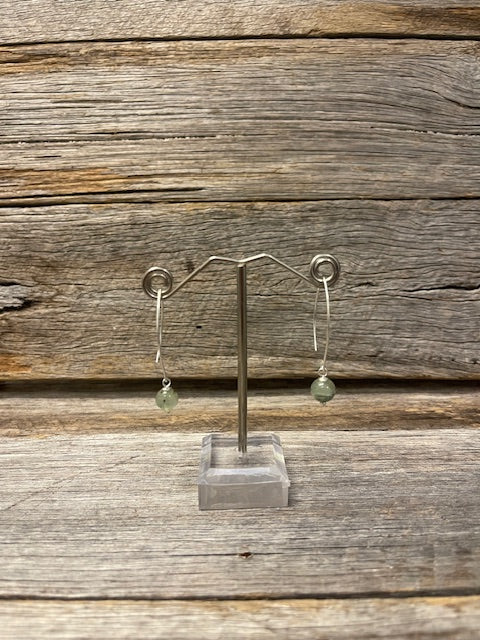 Prehnite - round drop earrings
