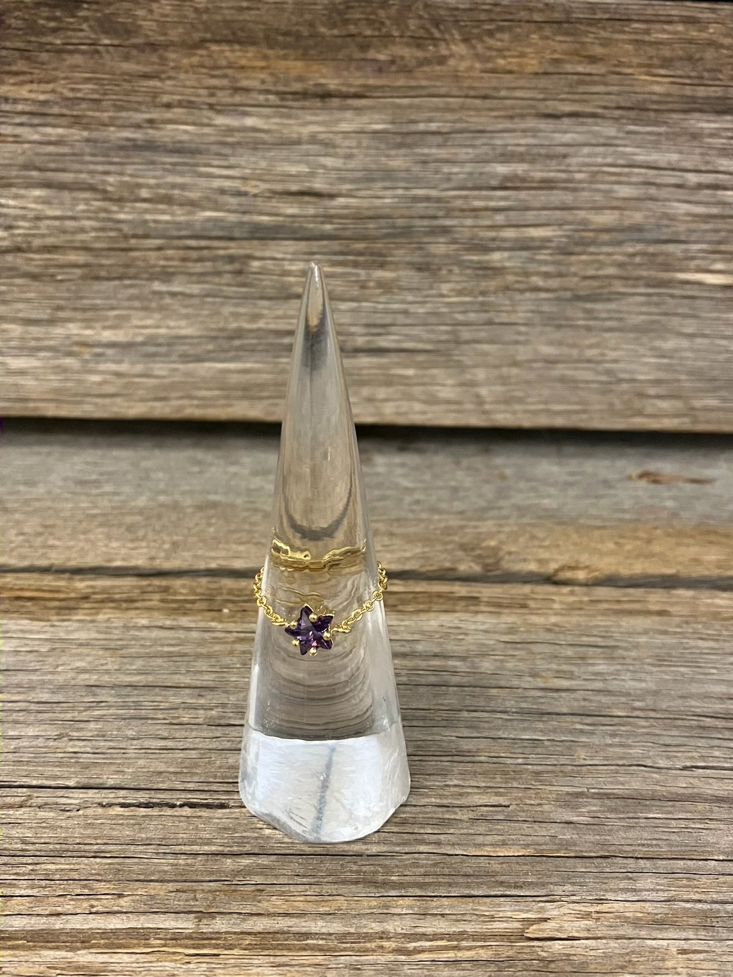 Gold star adjustable ring