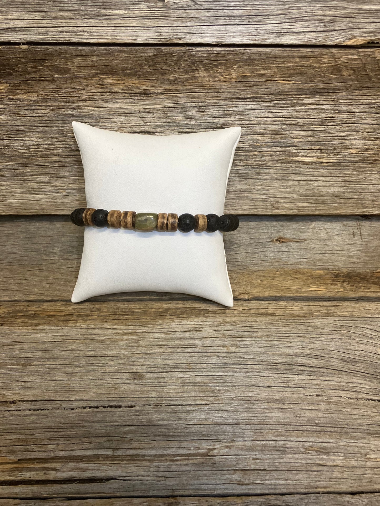 Natural Lava stone + Gem Healing Bracelet