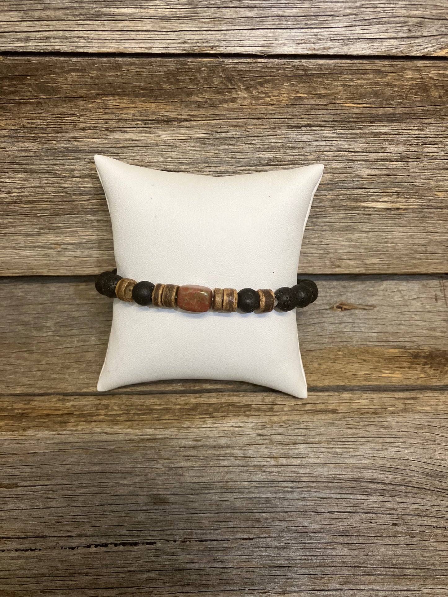 Natural Lava stone + Gem Healing Bracelet