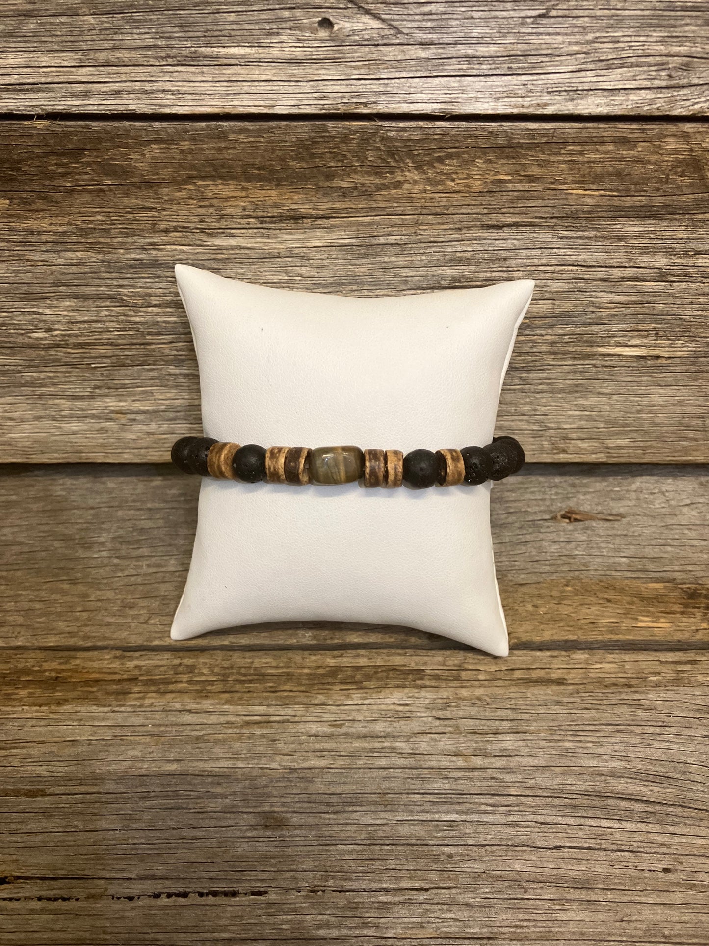 Natural Lava stone + Gem Healing Bracelet